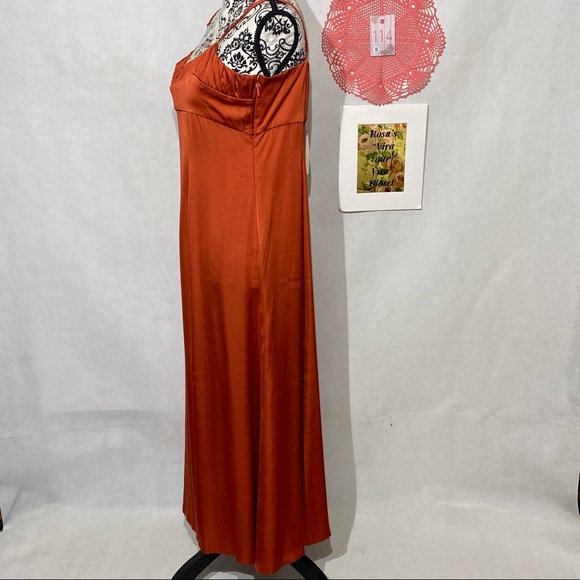 Rebecca Taylor NWT Ruched Top Long Dress Pomodoro Size 16 - Picture 7 of 16